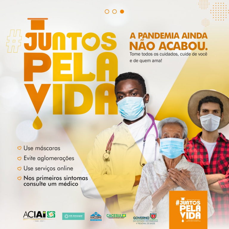 Cacesul apoia a Campanha Juntos Pela Vida, que reforça a conscientização e cuidados de prevenção ao Covid-19